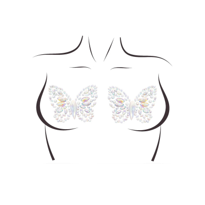 Пестис–бабочки из кристаллов Leg Avenue Chrysallis nipple sticker, наклейки, светятся в темноте