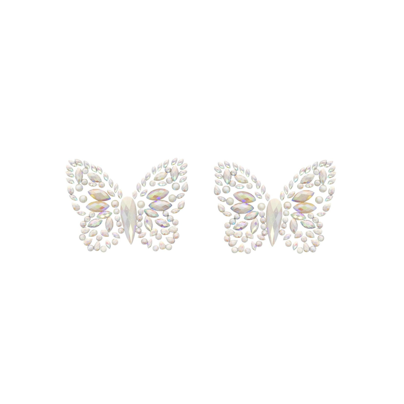 Пестис–метелики з кристалів Leg Avenue Chrysallis nipple sticker, наліпки, світяться у темряві