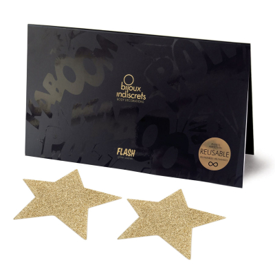 Пестіс – стикини Bijoux Indiscrets – Flash Star Золотистий, наклейки на соски