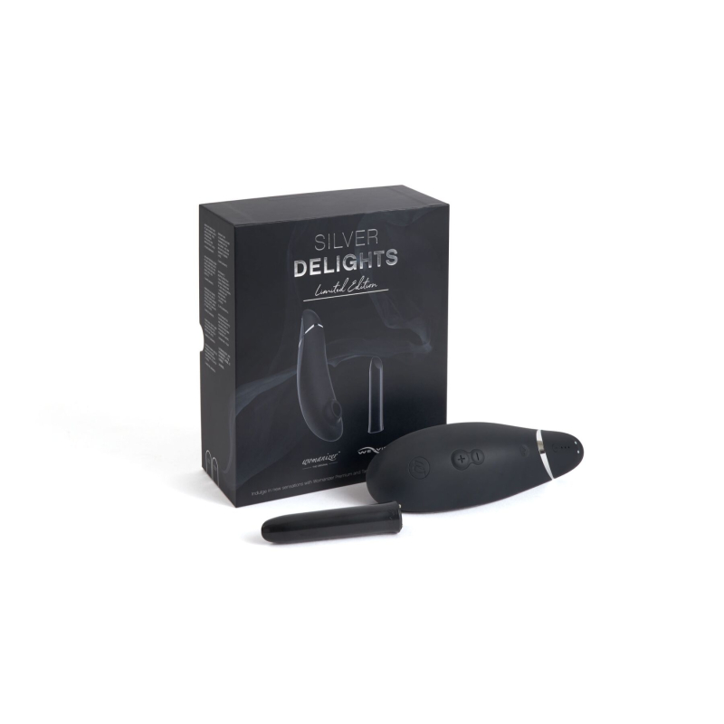 Подарунковий набір – Silver Delights Collection – вакуумний стимулятор Womanizer Premium + вібропуля We-Vibe Tango