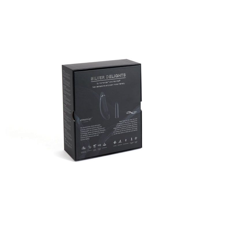 Подарунковий набір – Silver Delights Collection – вакуумний стимулятор Womanizer Premium + вібропуля We-Vibe Tango