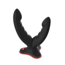 Подвійний фалоімітатор Fun Factory RYDE Black, гнучкі стовбури, присоска, довжина 13 см