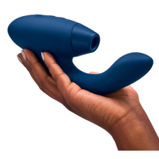 Womanizer Duo 2 Blueberry – Подвійний вакуумний стимулятор з вібрацією (14 режимів вакууму + 10 вібрації)