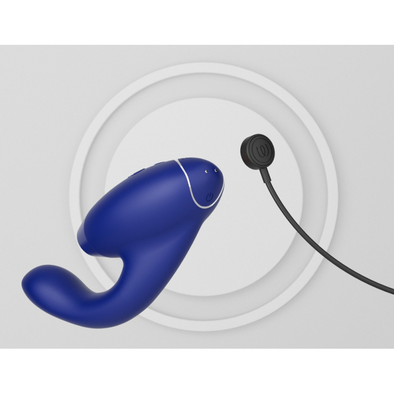Womanizer Duo 2 Blueberry – Подвійний вакуумний стимулятор з вібрацією (14 режимів вакууму + 10 вібрації)