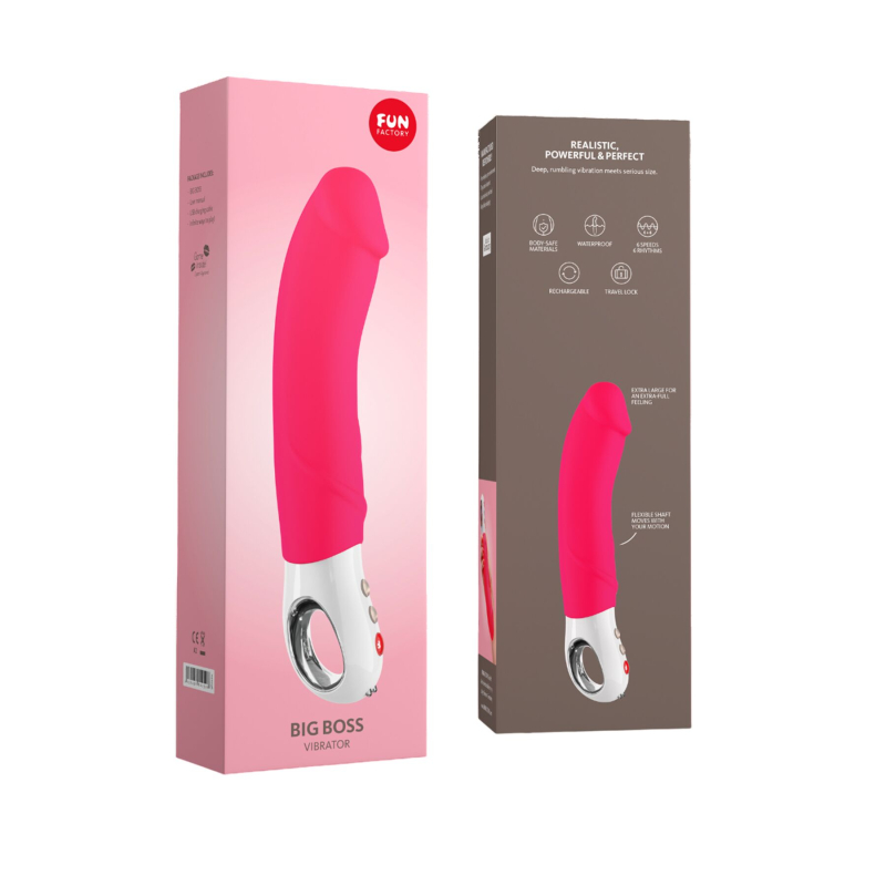 Розовый вибратор для точки G – Fun Factory BIG BOSS Pink – 6 режимов и 6 скоростей вибрации
