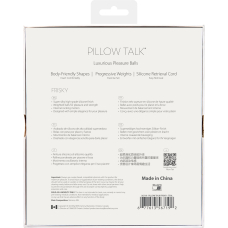 Роскошные вагинальные шарики PILLOW TALK - Frisky Teal с кристаллом, диаметр 3,2 см, вес 49-75 гр