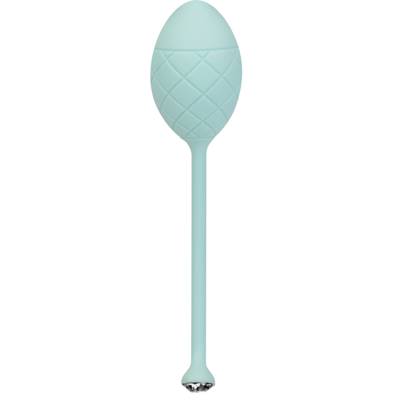 Роскошные вагинальные шарики PILLOW TALK - Frisky Teal с кристаллом, диаметр 3,2 см, вес 49-75 гр