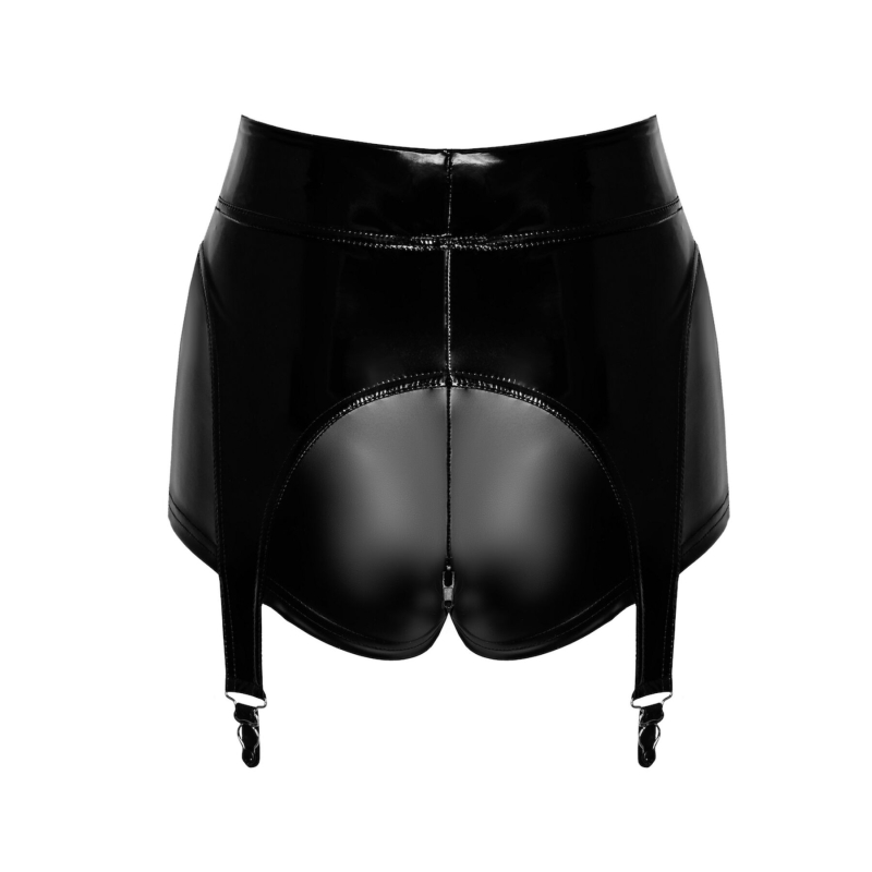 Шортики Noir Handmade F325 Glam suspender wetlook and vinyl shorts – XXL