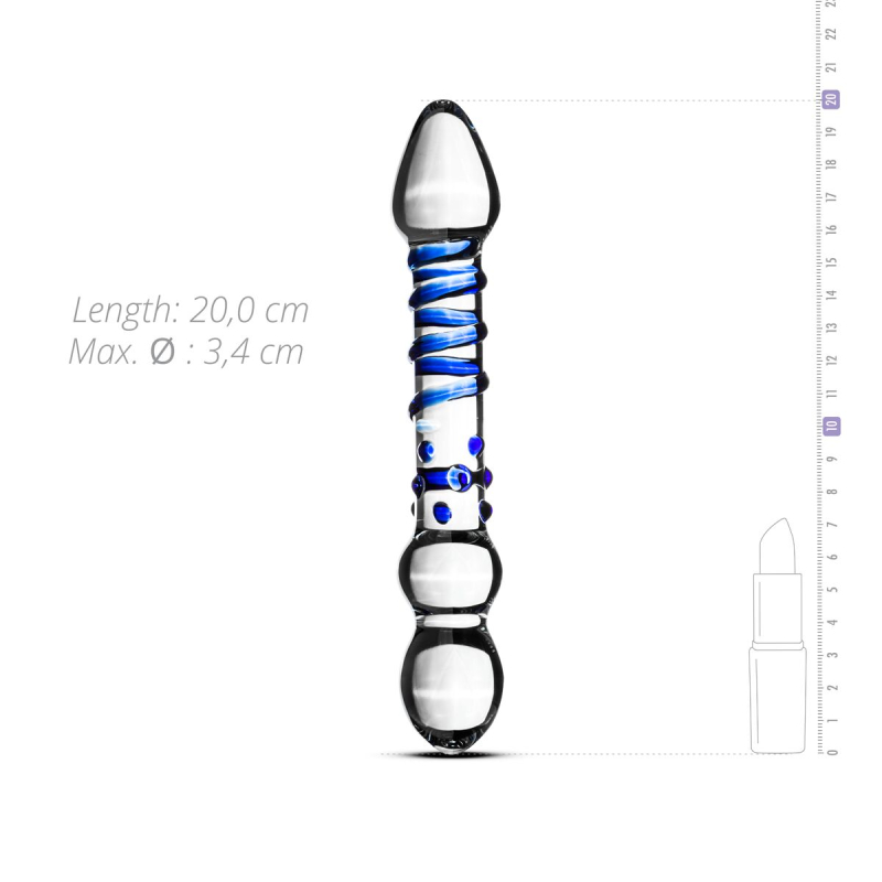Стеклянный дилдо Gildo Glass Dildo No. 21, длина 20.3 см