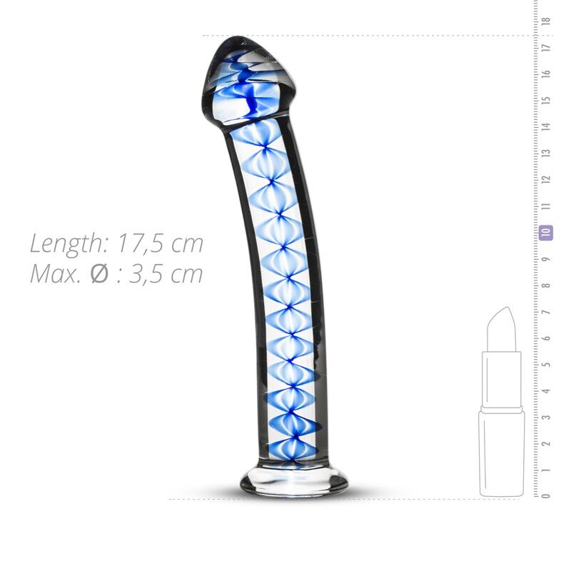 Скляний дилдо Gildo Glass Dildo No. 4, для точки G та простати, довжина 17.5 см