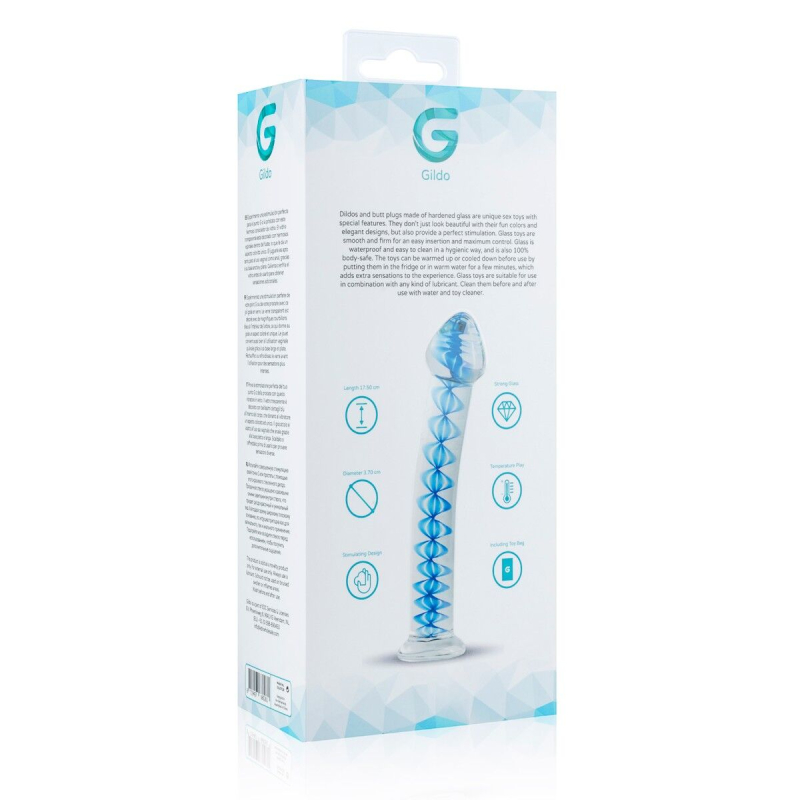 Скляний дилдо Gildo Glass Dildo No. 4, для точки G та простати, довжина 17.5 см