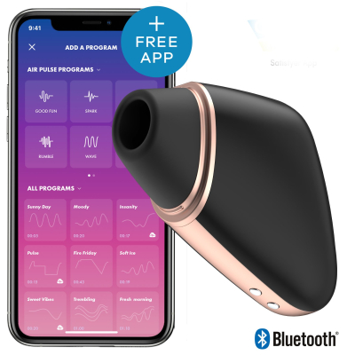 Smart вакуумний кліторальний стимулятор Satisfyer Love Triangle Black з App керуванням на відстані через інтернет