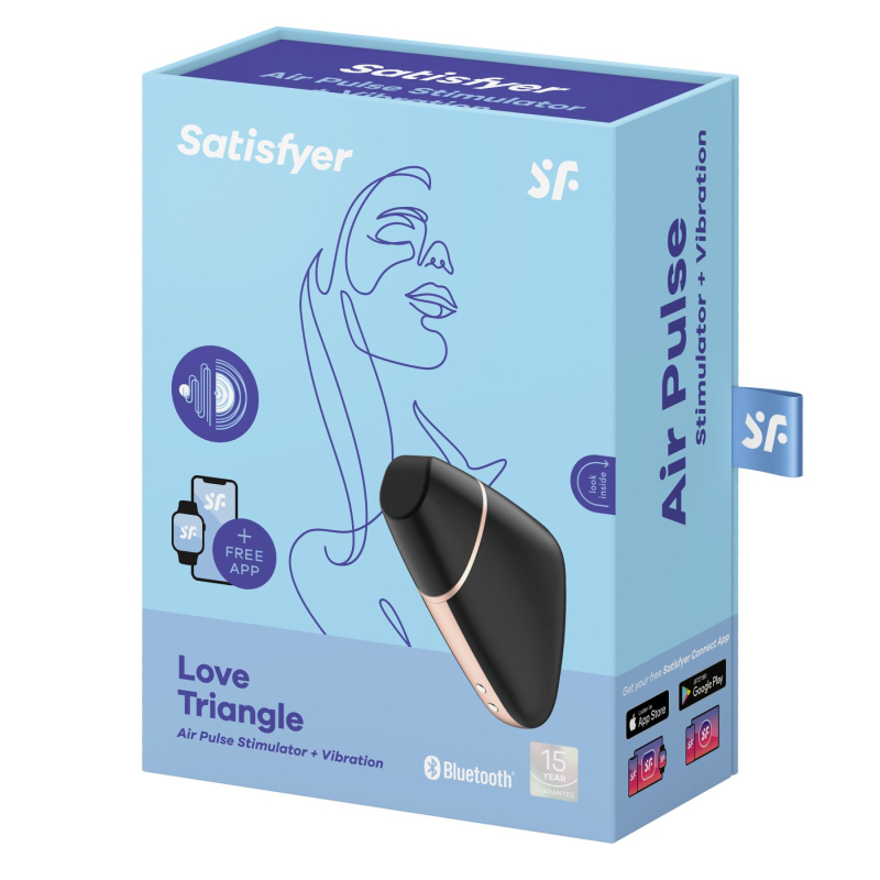 Smart вакуумний кліторальний стимулятор Satisfyer Love Triangle Black з App керуванням на відстані через інтернет