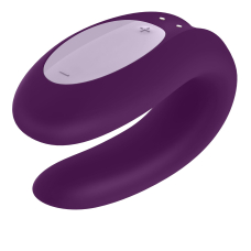 Смарт-вібратор для пар Satisfyer Double Joy Violet – дистанційне керування зі смартфона, застосунок, 2 мотори