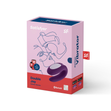 Смарт-вібратор для пар Satisfyer Double Joy Violet – дистанційне керування зі смартфона, застосунок, 2 мотори
