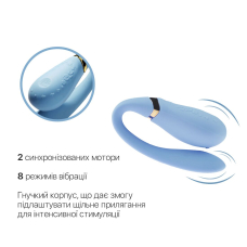 Смарт вібратор для пар – Zalo Fanfan Royal Blue – дистанційне керування з телефона через додаток Zalo
