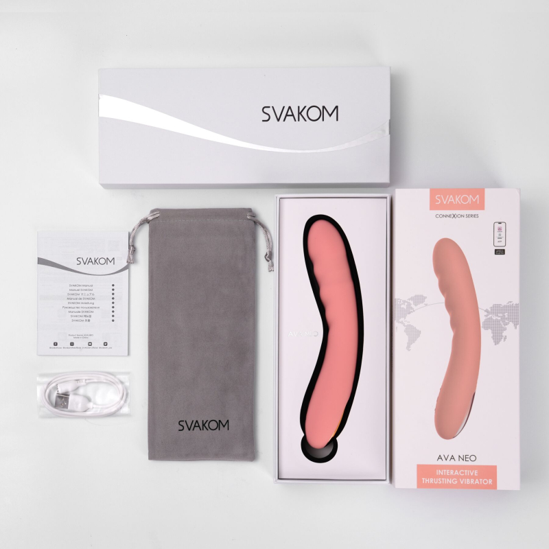 Смарт-вибратор с пульсацией – Svakom Ava Neo Peach Pink – 15 режимов, водозащита, приложение