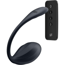 Смарт-віброяйце – Satisfyer Ribbed Petal Connect Black – керування з телефона на відстані через застосунок