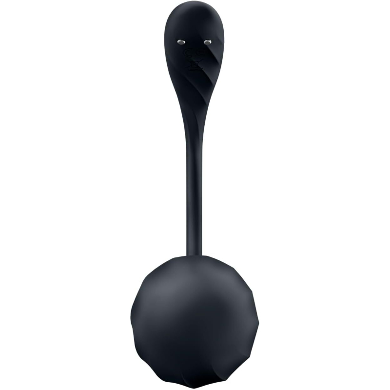 Смарт-віброяйце – Satisfyer Ribbed Petal Connect Black – керування з телефона на відстані через застосунок