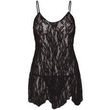 Сорочка бебі–дол Leg Avenue Rose Lace Flair Chemise Чорний колір, Queen Size