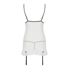 Прозрачная сорочка с пажами Passion ORIHIME CHEMISE L/XL, Белый, трусики, стрепы
