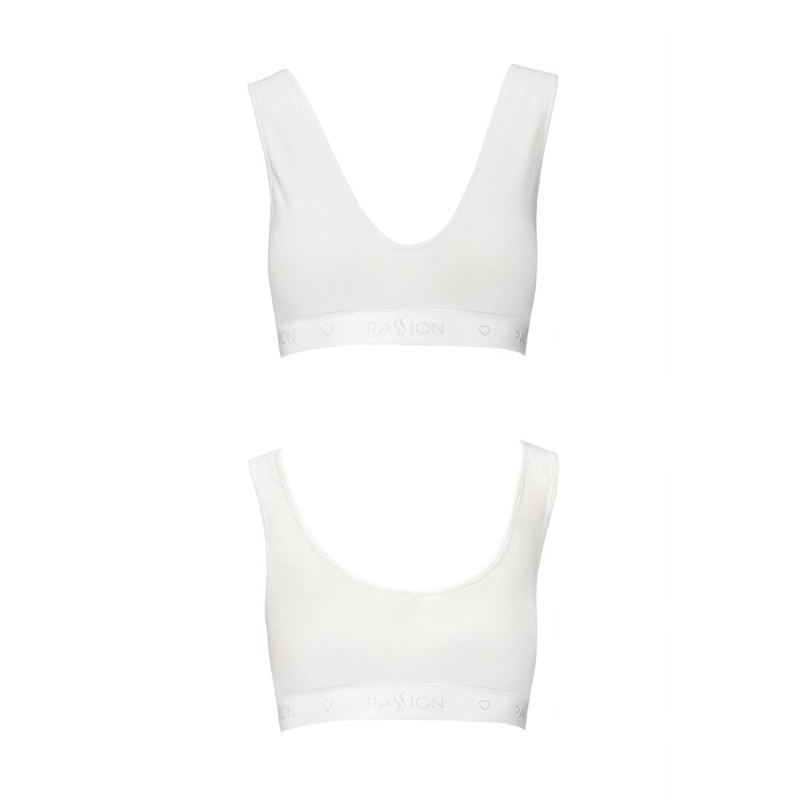 Спортивный топ из эластичного хлопка Passion PS005 TOP S, белый