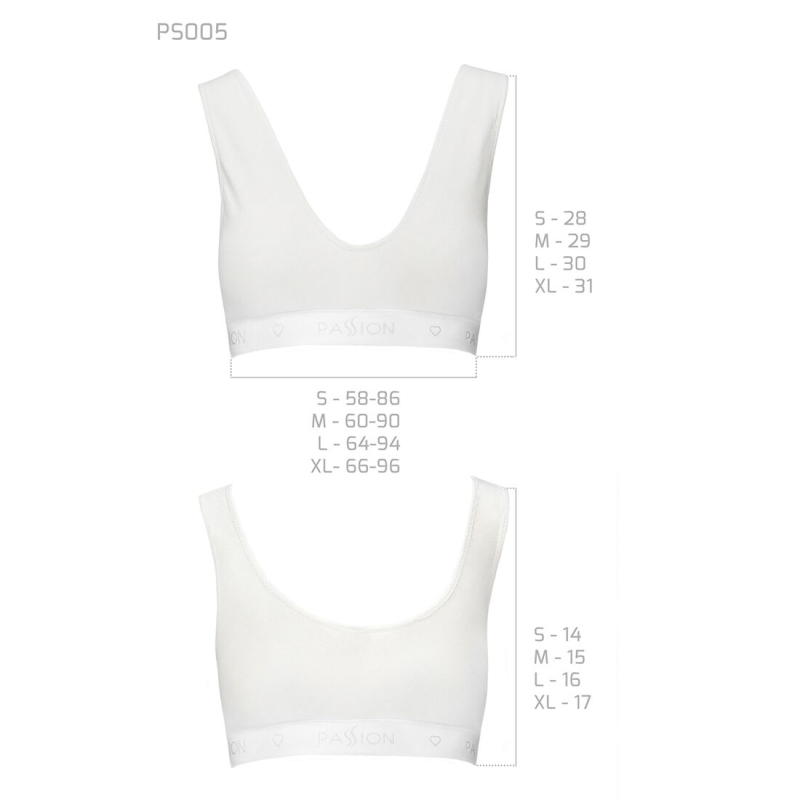 Спортивный топ из эластичного хлопка Passion PS005 TOP S, белый