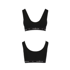 Спортивний топ з широкою гумкою Passion PS004 TOP L, чорний колір