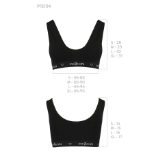 Спортивний топ з широкою гумкою Passion PS004 TOP L, чорний колір