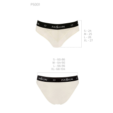 Трусики з широкою гумкою і мереживом Passion PS001 PANTIES L, молочний колір