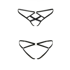 Трусики зі стреп Passion Exclusive NICKY THONG 2XL/3XL, чорний колір