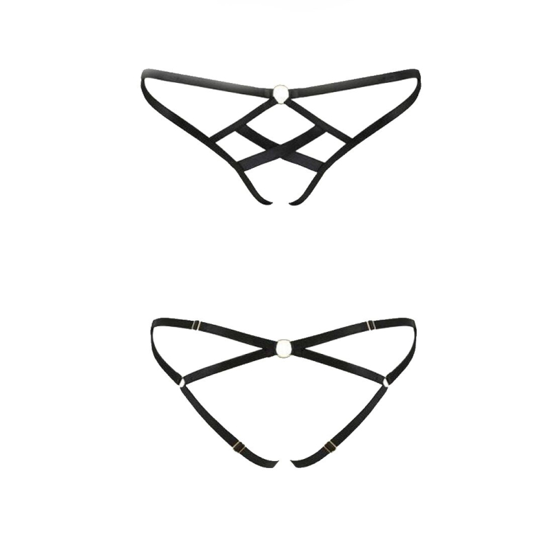 Трусики зі стреп Passion Exclusive NICKY THONG 2XL/3XL, чорний колір