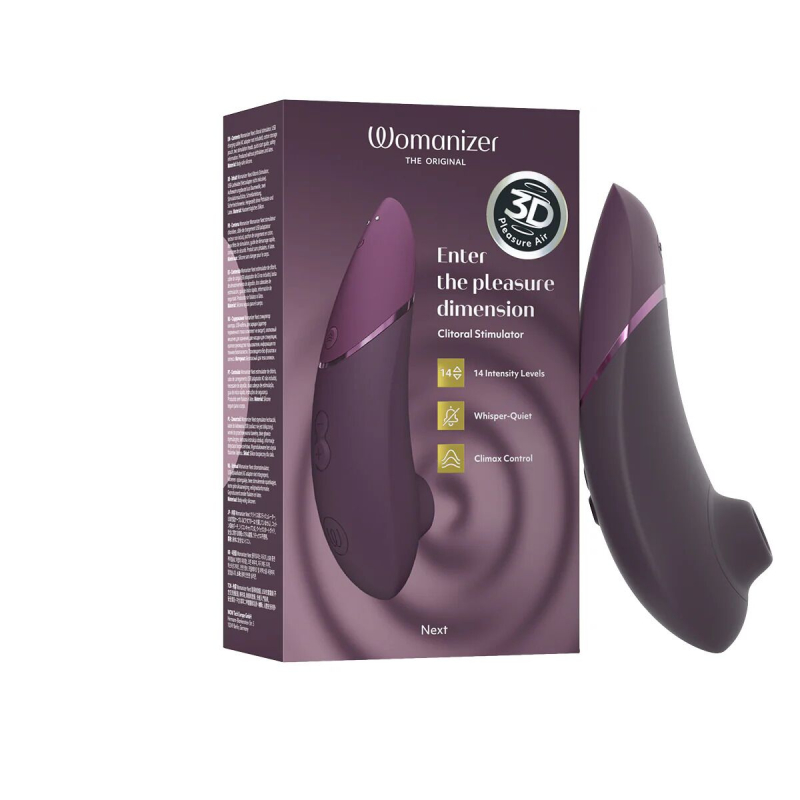 Вакуумний кліторальний стимулятор – Womanizer Next Dark Purple, 3D Pleasure Air, 14 рівнів інтенсивності