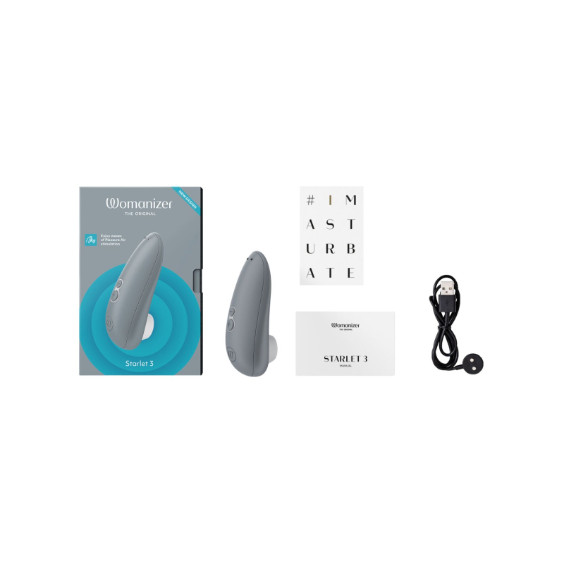 Вакуумний кліторальний стимулятор – Womanizer Starlet 3 Grey – 6 рівнів інтенсивності