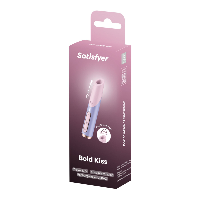 Вакуумний стимулятор – Satisfyer Bold Kiss Violet, магнітна технологія 3D Air Pulse, 30 режимів