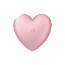 Вакуумний стимулятор-серце – Satisfyer Cutie Heart Light Red з вібрацією – 12 режимів вібрацій, 11 вакуумних режимів