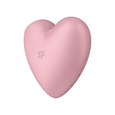 Вакуумний стимулятор-серце – Satisfyer Cutie Heart Light Red з вібрацією – 12 режимів вібрацій, 11 вакуумних режимів