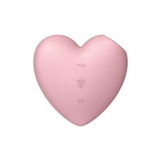 Вакуумний стимулятор-серце – Satisfyer Cutie Heart Light Red з вібрацією – 12 режимів вібрацій, 11 вакуумних режимів