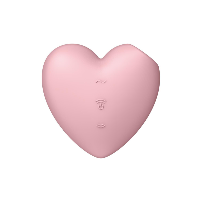 Вакуумний стимулятор-серце – Satisfyer Cutie Heart Light Red з вібрацією – 12 режимів вібрацій, 11 вакуумних режимів