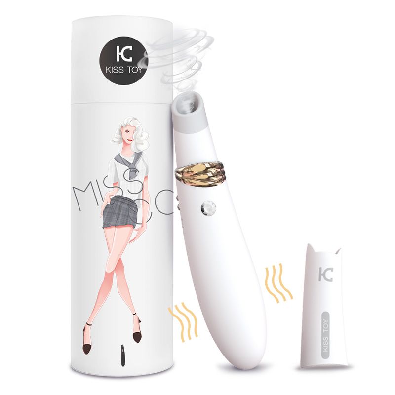 Вакуумний стимулятор з вібрацією – KISTOY Miss CC White – 10 вібро-режимів, 3 вакуумних