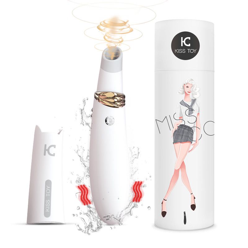 Вакуумний стимулятор з вібрацією – KISTOY Miss CC White – 10 вібро-режимів, 3 вакуумних