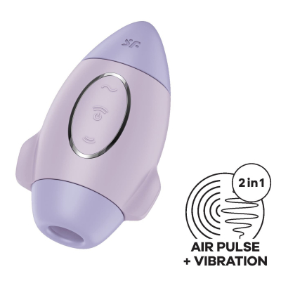 Вакуумный стимулятор с вибрацией – Satisfyer Mission Control Violet – 2 независимых мотора