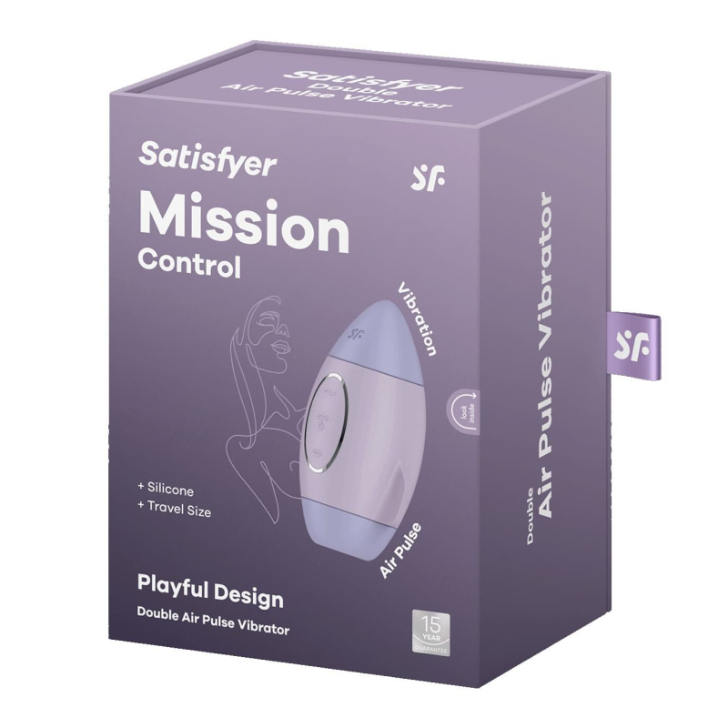 Вакуумный стимулятор с вибрацией – Satisfyer Mission Control Violet – 2 независимых мотора