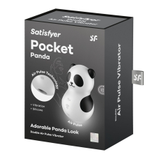 Вакуумный стимулятор с вибрацией – Satisfyer Pocket Panda, 12 вибро-режимов и 11 уровней вакуума