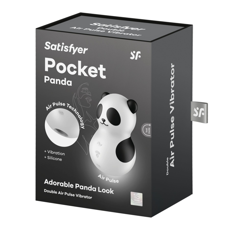 Вакуумный стимулятор с вибрацией – Satisfyer Pocket Panda, 12 вибро-режимов и 11 уровней вакуума