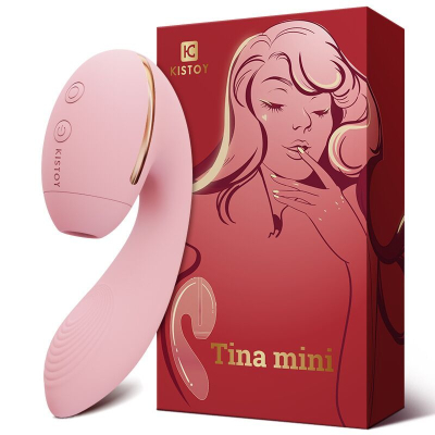 Вакуумный вагинально-клиторальный вибратор – KISSTOY Tina Mini Pink – 3 режима вакуума и 10 режимов вибрации