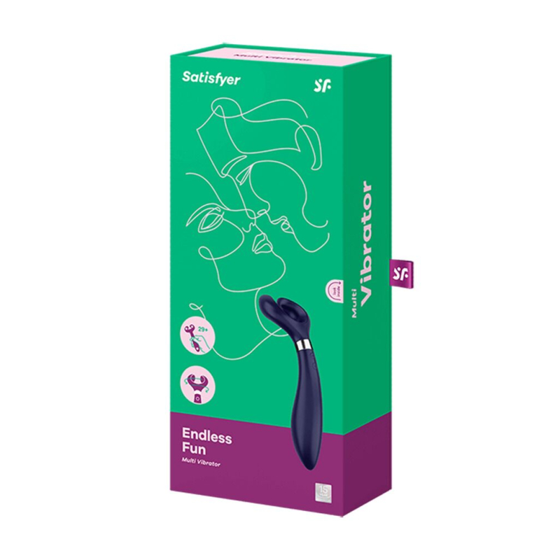 Вібратор для пар – Satisfyer Endless Fun Blue – 3 мотори, головка обертається на 180°, 100+ комбінацій