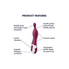 Вібратор для точки А – Satisfyer A-Mazing 1 Berry – 12 режимів вібрації, водостійкість IPX7