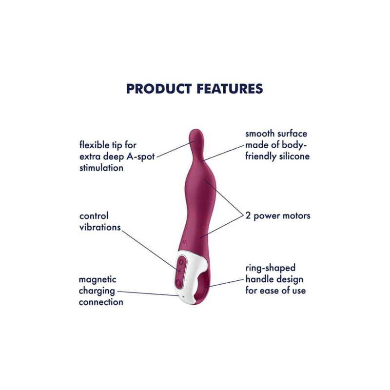 Вібратор для точки А – Satisfyer A-Mazing 1 Berry – 12 режимів вібрації, водостійкість IPX7
