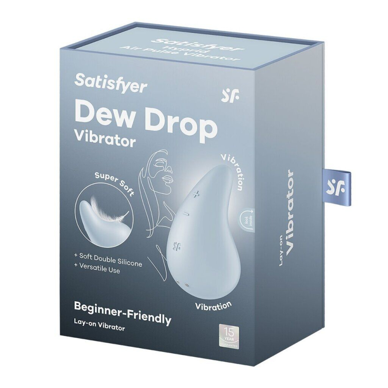 Вібратор для зовнішньої стимуляції – Satisfyer Dew Drop Blue – 2 мотори, 12 режимів, точковий вплив